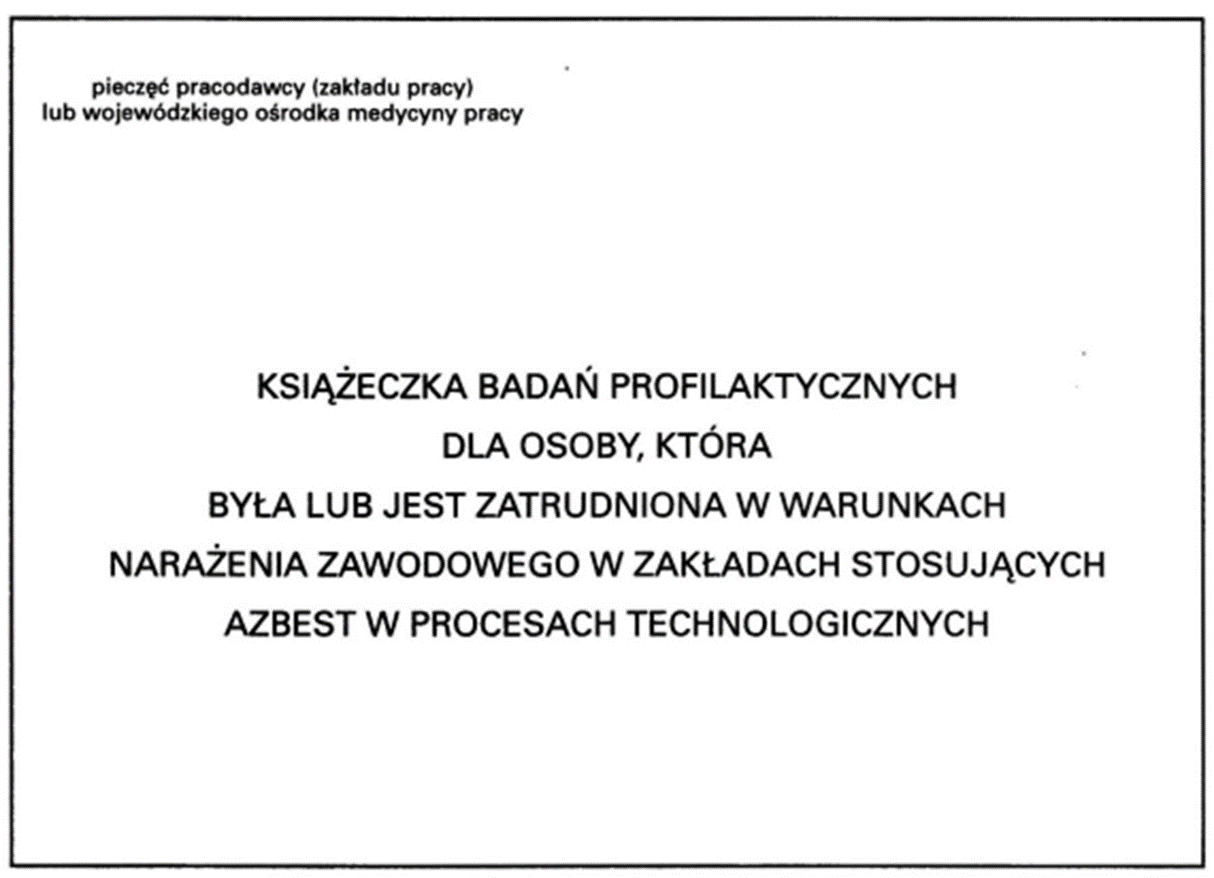 Rysunek 1 Książeczka badań profilaktycznych wzór z 1999 r.
