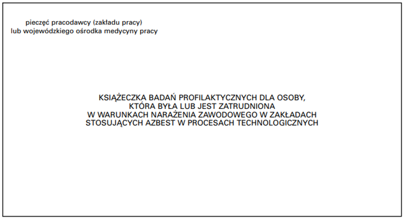 Rysunek 2 Książeczka badań profilaktycznych wzór z 2005 r.