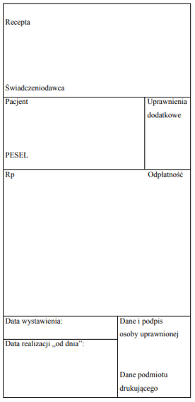 Wzór papierowej recepty.