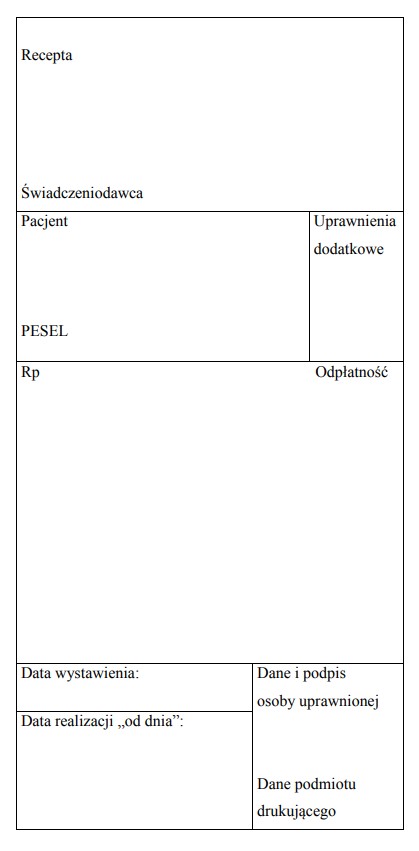 Wzór recepty papierowej.