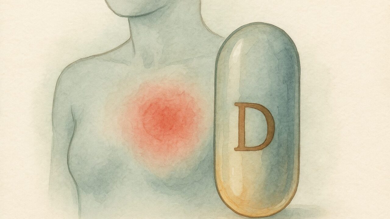 Jednorazowe doustne 100 000 j.m. witaminy D wiązało się z szybką poprawą toksycznego rumienia po chemioterapii i ostrego