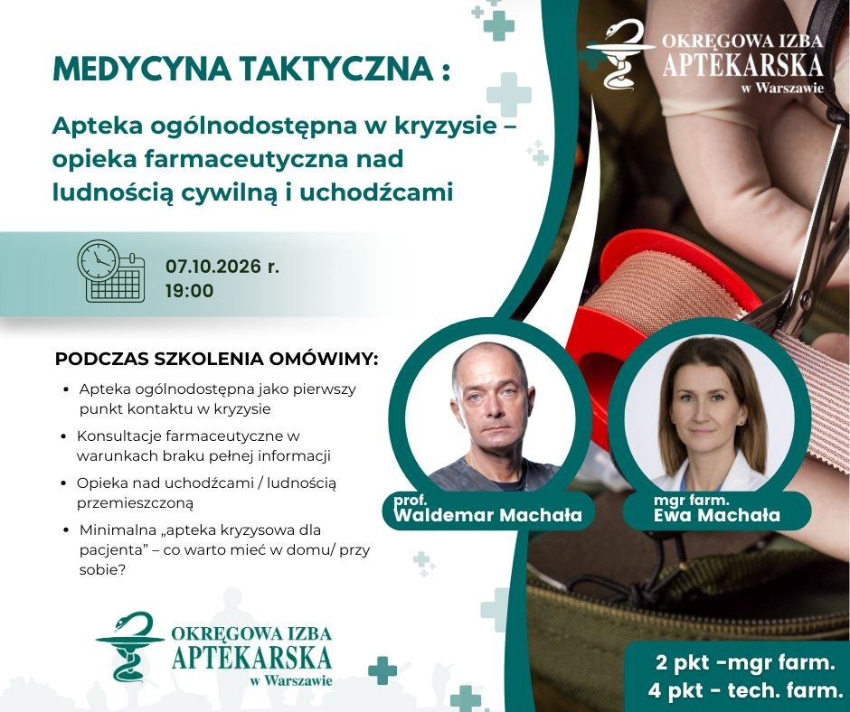 Apteka ogólnodostępna w kryzysie – opieka farmaceutyczna nad ludnością cywilną i uchodźcami